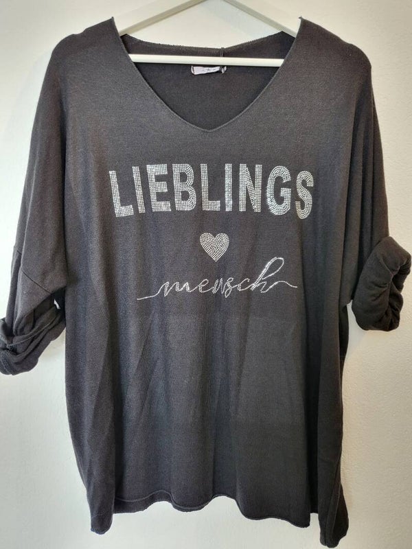 Shirt Lieblingsmensch schwarz, Gr. bis 42/44