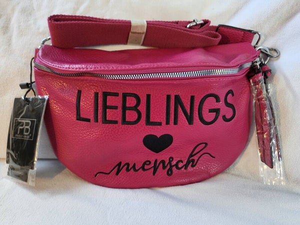Brust- & Bauchtasche fuchsia "Lieblingsmensch"