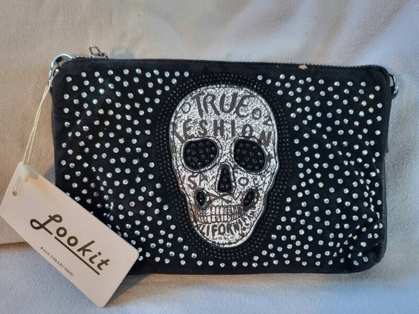 Echtleder Abendhandtasche schwarz, klein - 1x verfügbar
