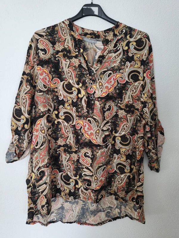 Bluse schwarz/gelb, Gr. 36/38