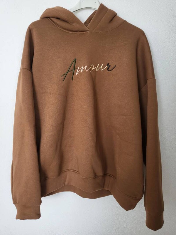 Pullover mit Kapuze braun/camel, Gr. 36 -42