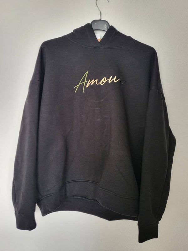 Pullover mit Kapuze schwarz, Gr. 36 -42