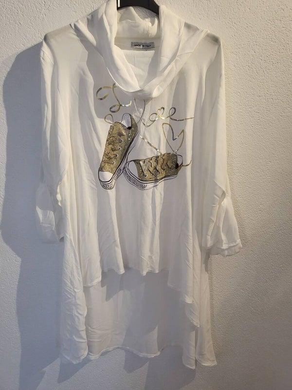 Longshirt weiss, Gr. 36 - 42 - 1x verfügbar