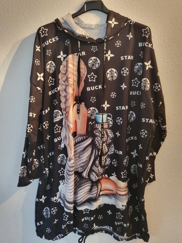 Longshirt Star Bucks mit Kapuze, Gr. 38 - 52, 1x verfügbar