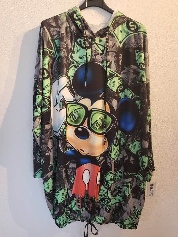 Longshirt Micky Maus mit Kapuze, Gr. 38 - 52, 1x verfügbar