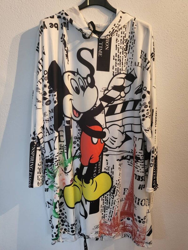 Longshirt Micky Maus mit Kapuze, Gr. 38 - 52, 1x verfügbar
