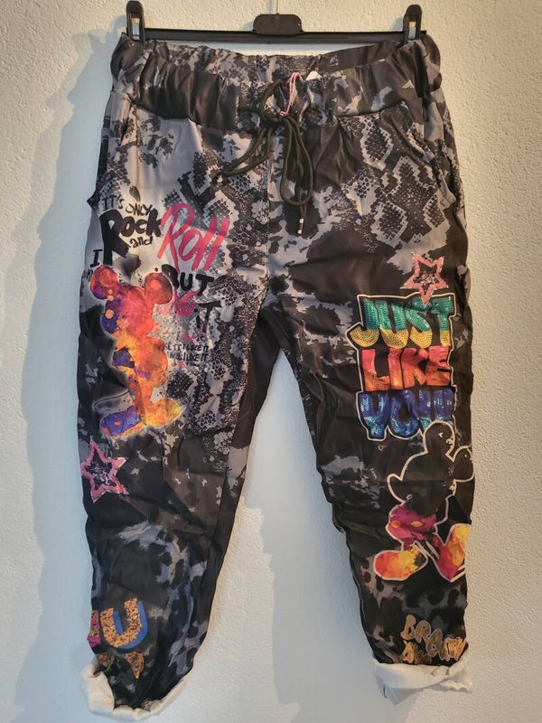 Hose Micky Maus schwarz/farbig, Gr. 36 - 42/44, 1x verfügbar