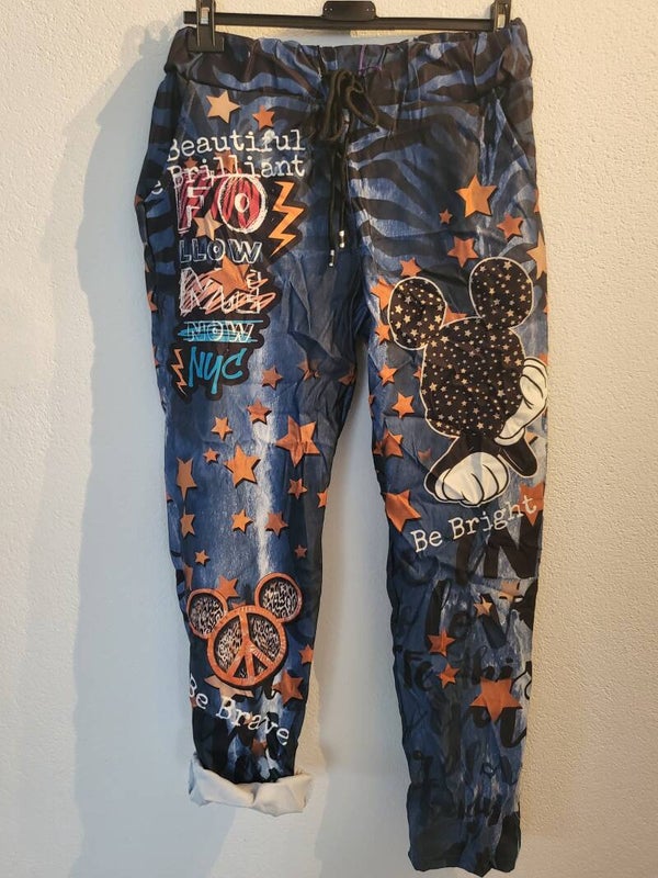 Hose Micky Maus blau/schwarz, Gr. 36 - 42/44, 1x verfügbar