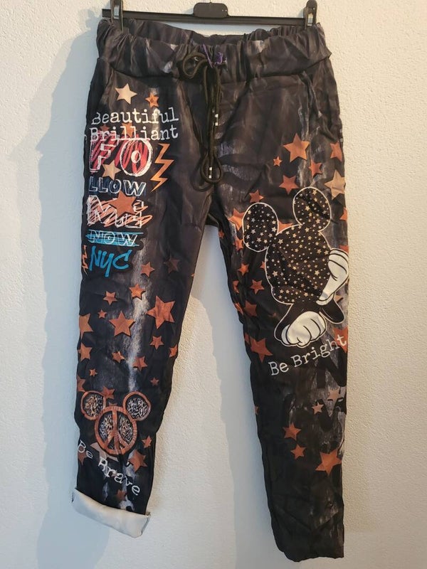 Hose Micky Maus schwarz/braun, Gr. 36 - 42/44, 1x verfügbar