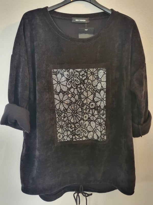 Pullover schwafz mit Steinchen, Gr. 36 - 42, 1x verfügbar