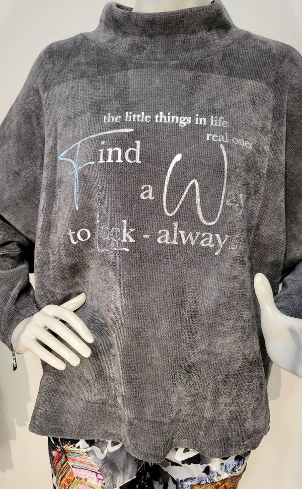 Pullover grau "Find a way" Gr. 36/38 - 42/44, 1x verfügbar