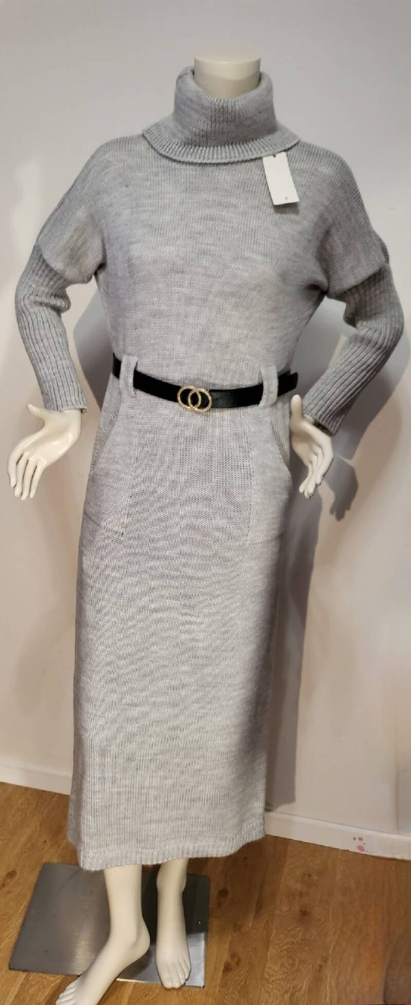 Strickkleid grau, Gr. 38 - 44, 1x verfügbar