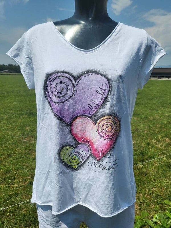 Tshirt lila "Herz", Gr. 36/38, 1x verfügbar