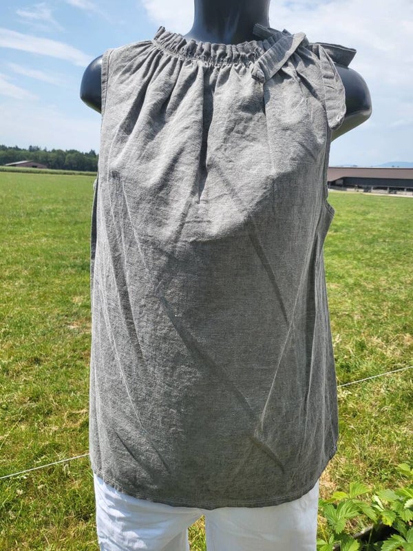 Schleifenshirt grau, Gr. 36 - 40, 1x verfügbar