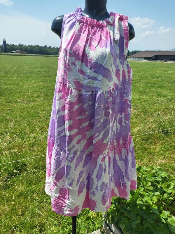 Batikkleid rosa/violett, Gr.40 - 44, 1x verfügbar
