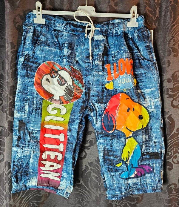 Stretchhose kurz "Snoopy", Gr. 44, 1x verfügbar