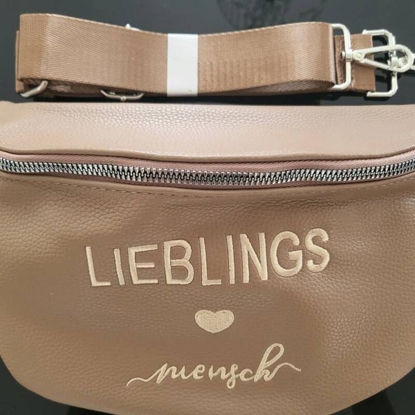 Brust- & Bauchtasche beige "Lieblingsmensch"