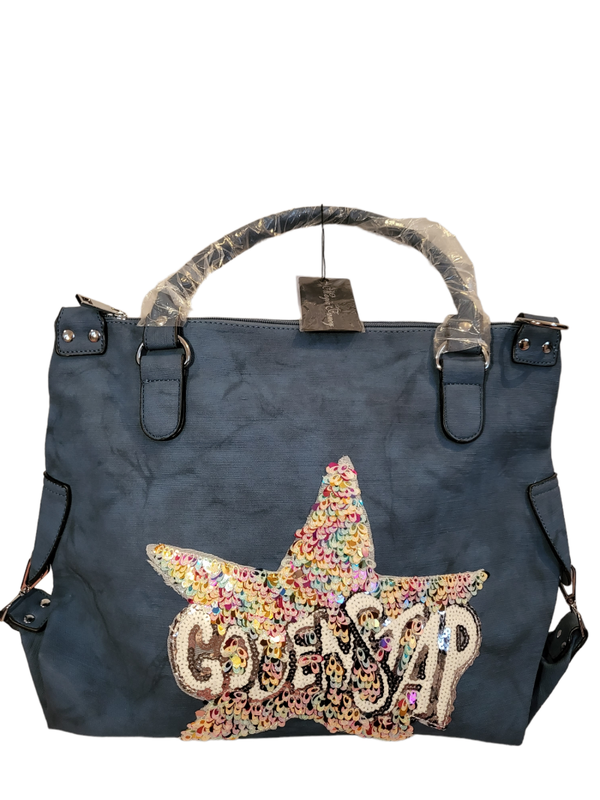 Handtasche dunkelblau "Stern" aus Stoff - 1x verfügbar