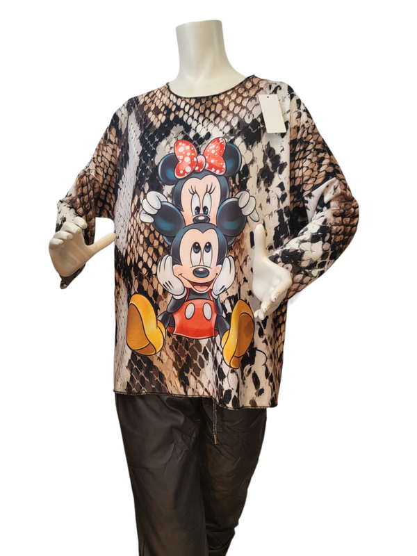 Shirt mit "Mickey & Minnie", Gr. 36 - 42/44 - 1x verfügbar