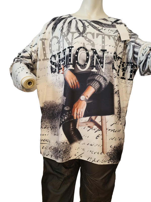 Shirt mit "Fashion", Gr. 36 - 42/44 - 1x verfügbar