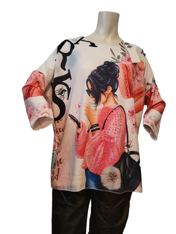 Shirt mit "Frau", Gr. 36 - 42/44 - 1x verfügbar