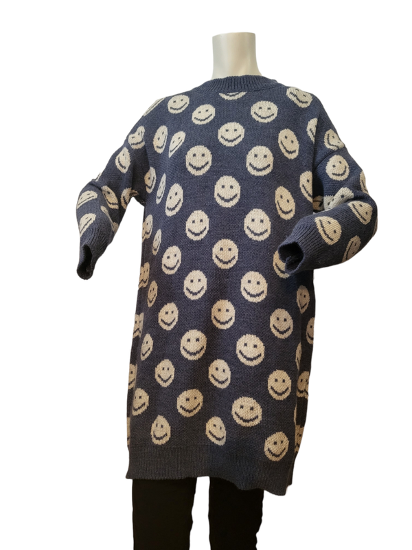 Pullover blau "Smiley", Gr. 38 - 44 - 1x verfügbar