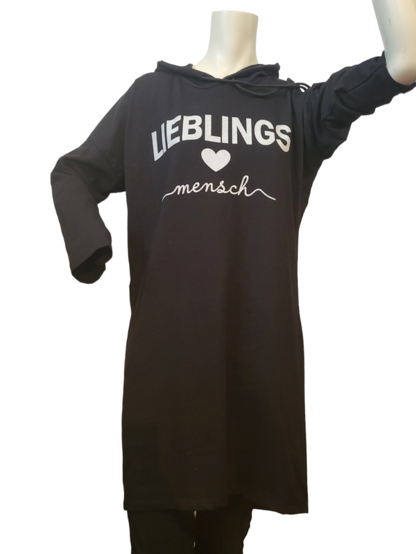 Pullover schwarz "Lieblingsmensch", Gr. 38 - 42 - 2x verfügbar