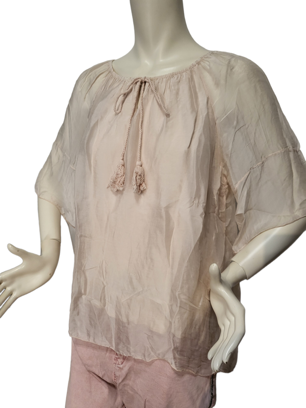 Bluse rosa uni, Gr. 36 - 42 - 1x verfügbar