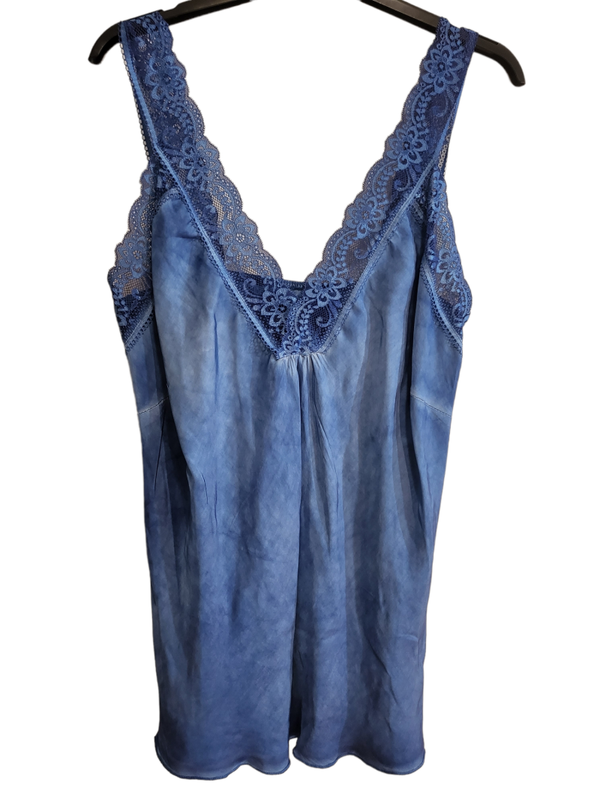 Trägershirt mit Spitze "blau", Gr. 38 - 42 - 1x verfügbar