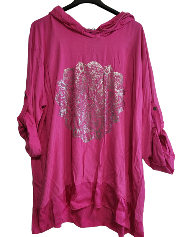 Langarmshirt pink "Mandala", Gr. 38 - 44, 1x verfügbar