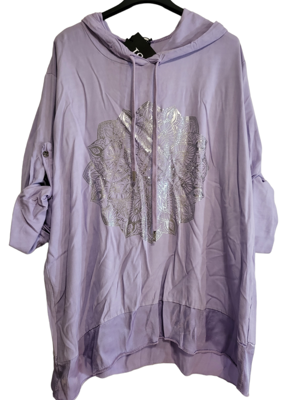 Langarmshirt lila "Mandala", Gr. 38 - 44, 1x verfügbar