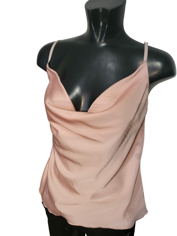 Trägertop mit Wasserfallausschnitt rosa, Gr. 36 - 40 - 2x verfügbar