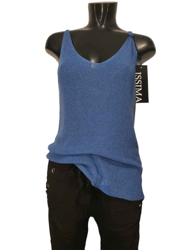 Strick-Trägertop royalblau, Gr. 36 - 40/42 - 1x verfügbar