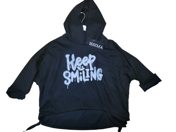 Pullover schwarz "keep smiling", Gr. 36 - 40 - 1x verfügbar