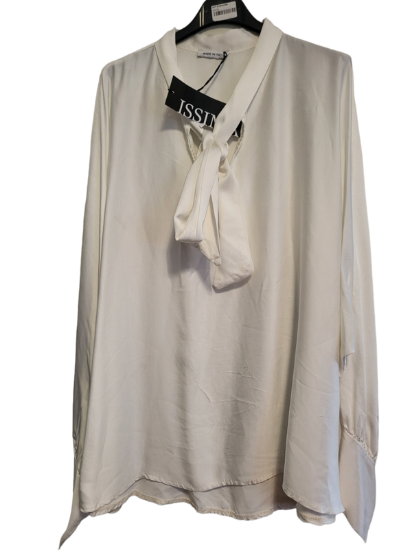 Bluse weiss mit Schleife, Gr. 38 - 44 - 2x verfügbar