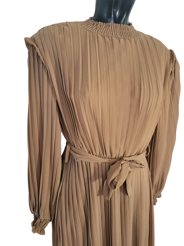 Plisseekleid camel, Gr. 36 - 42 - 1x verfügbar