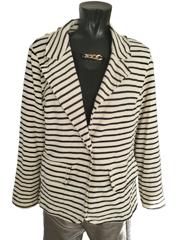 Blazer weiss/schwarz gestreift, Gr. 38 - 42/44