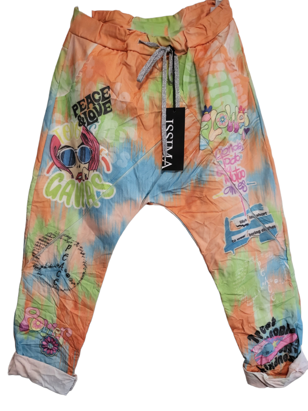 ISSIMA Baggy pants stretch "Peace & Love", Gr. 36 - 40/42 - 1x verfügbar