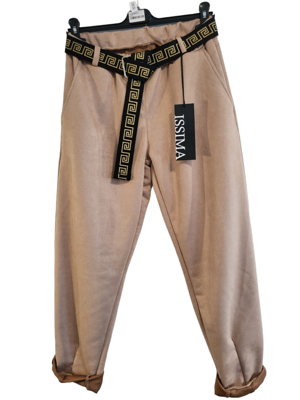 ISSIMA Stretchhose beige mit Gurt, Gr. 38 - 42, 1x verfügbar