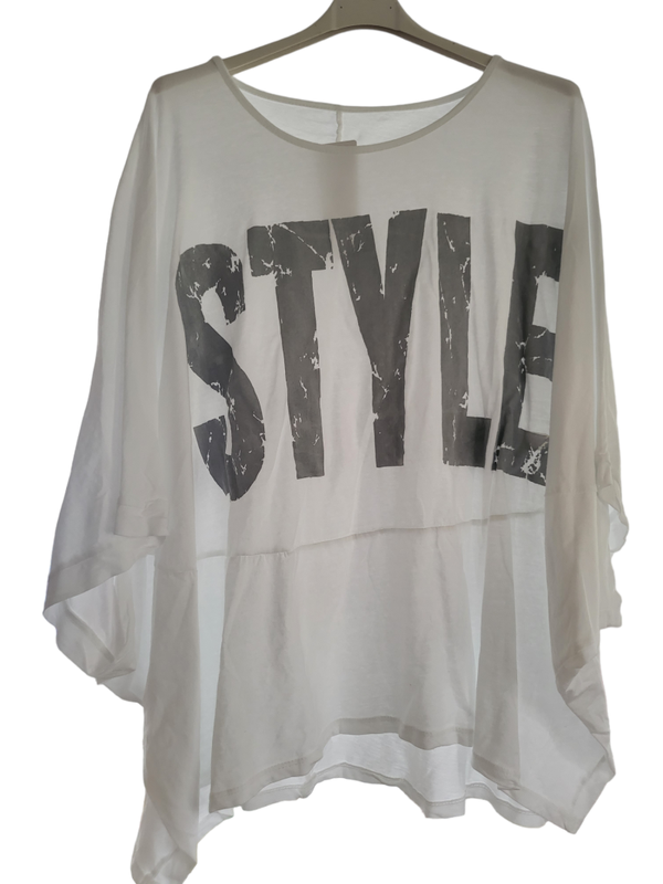 Shirt "Style" weiss, Gr. 40 - 48, 1x verfügbar