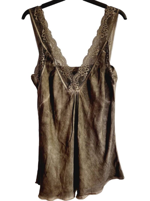Trägershirt mit Spitze "mud dark", Gr. 38 - 42 - 1x verfügbar