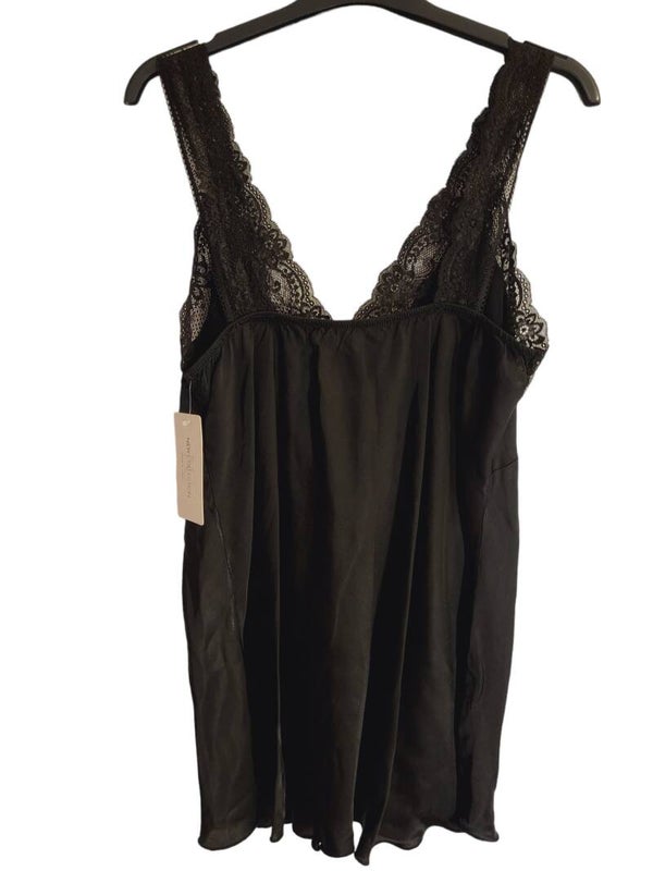 Trägershirt mit Spitze "schwarz", Gr. 38 - 42 - 1x verfügbar