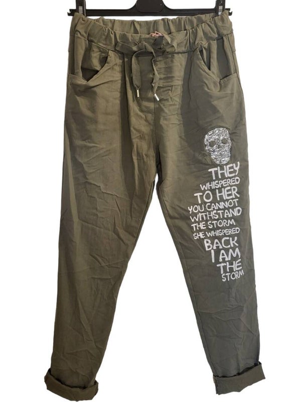 Stretchhose khaki "Totenkopf...", Gr. 38 - 42, 1x verfügbar