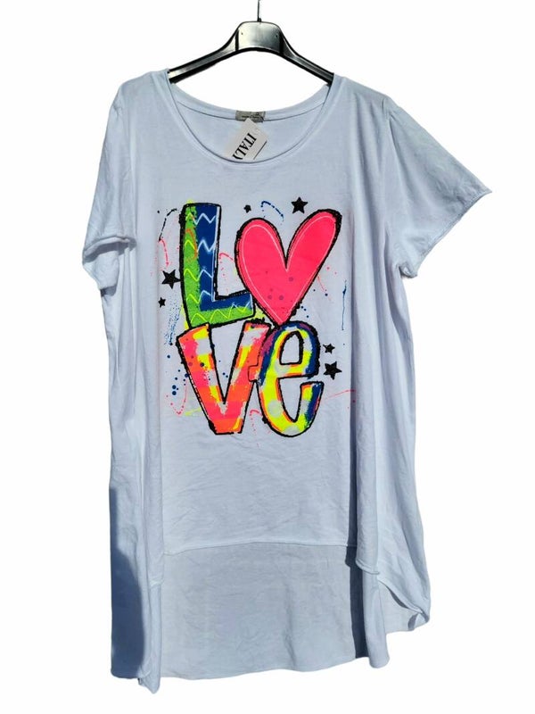 Tshirt weis "LOVE", Gr. 38 - 42/44, 2x verfügbar
