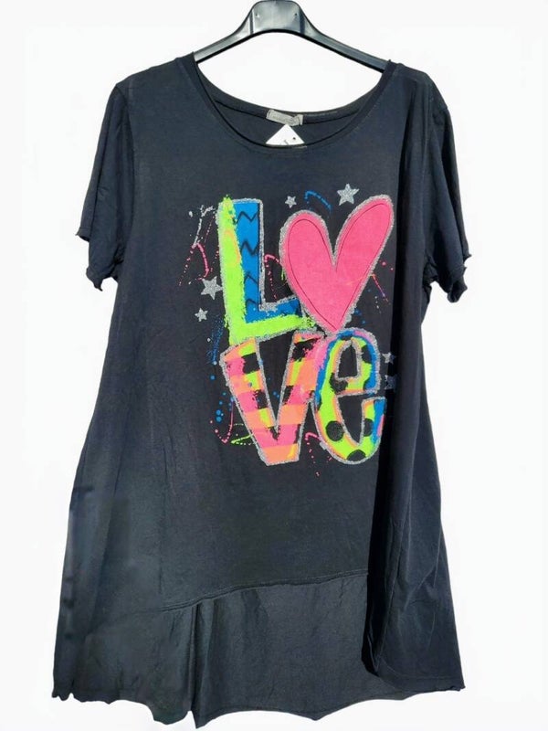 Tshirt schwarz "LOVE", Gr. 38 - 42/44, 1x verfügbar