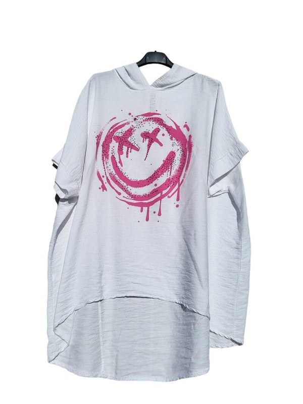 Tshirt weiss "Smiley", Gr. 38 - 42, 1x verfügbar