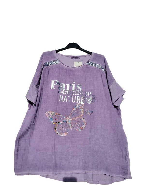 Tshirt lila "Schmetterling", Gr. 38 - 40/42, 1x verfügbar