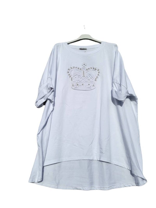 Tshirt weiss "Krone", Gr. 38 - 44, 1x verfügbar
