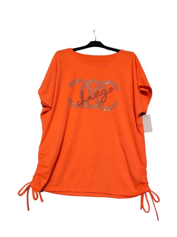 Tshirt orange "Change", Gr. 36/38 - 40/42, 1x verfügbar