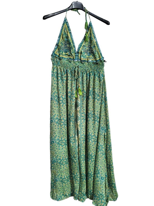 Neckholderkleid mit Glitzer grün, Einheitsgrösse (38 - 42) bis max.  Cup B, 1x verfügbar